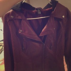 Burgundy leather jacket